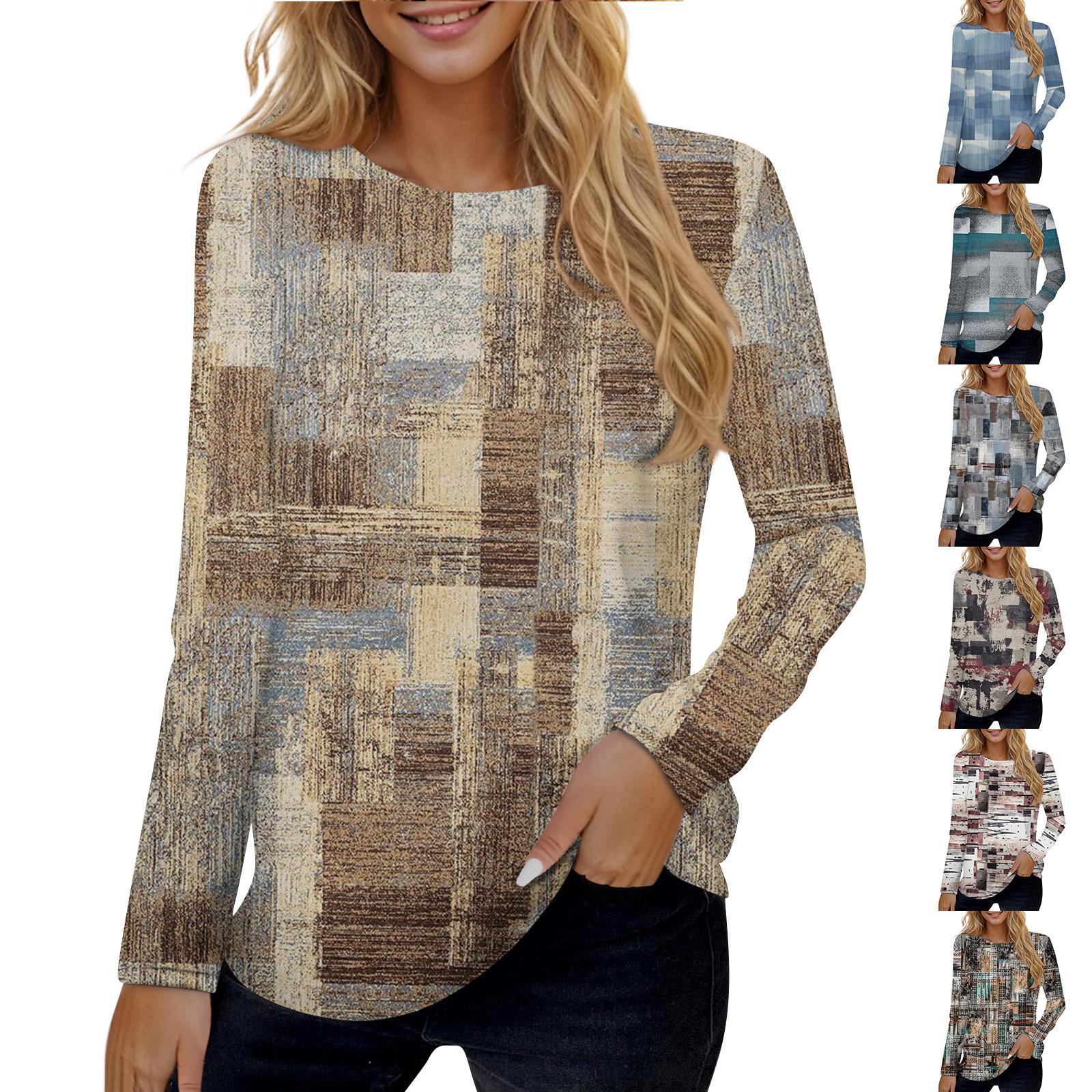 Женская модная повседневная футболка с круглым вырезом и длинными рукавами с принтом, топ
Женская модная повседневная футболка с круглым вырезом и длинными рукавами с принтом, топ