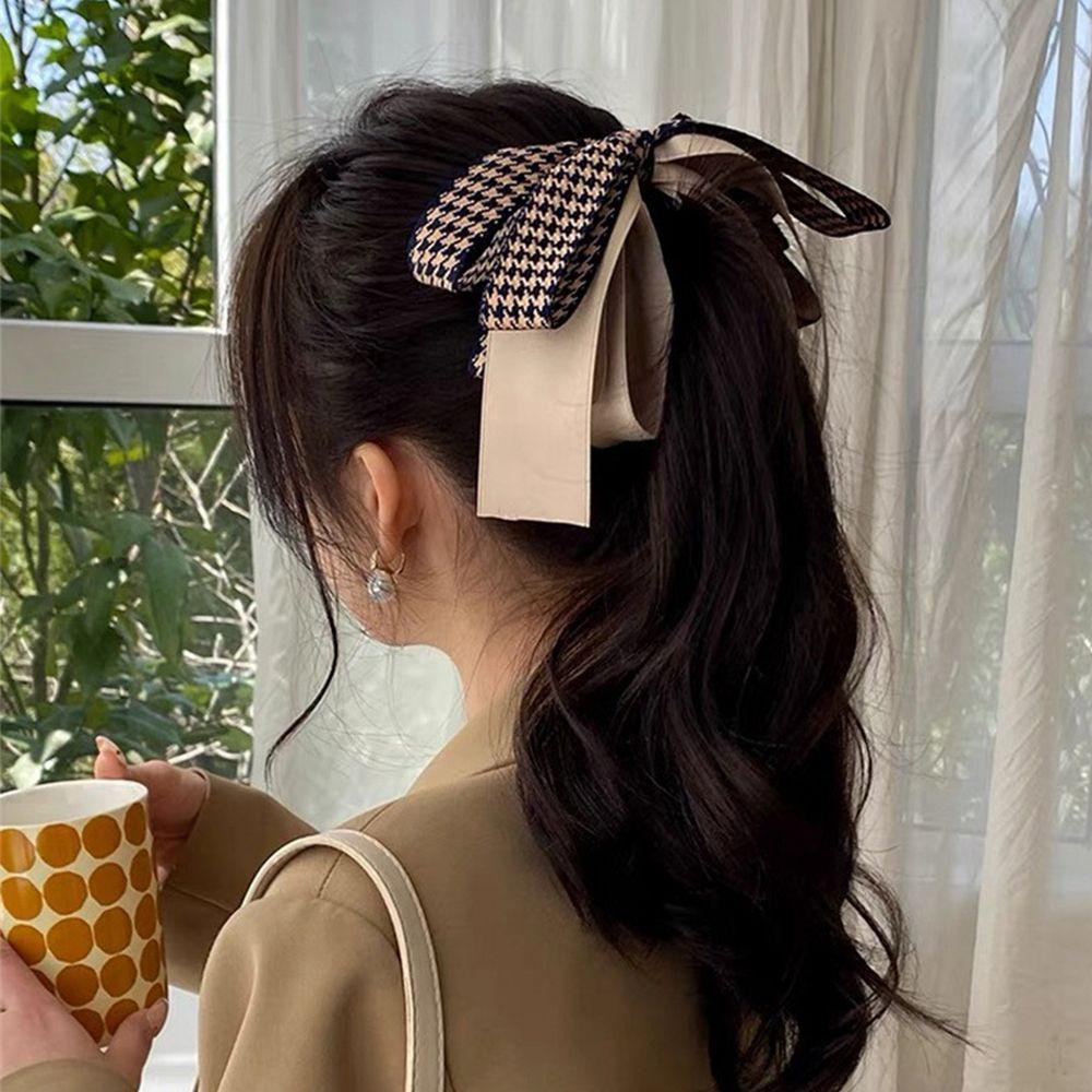 Houndstooth Temperament Vertical Clip Bow Banana Clip Women Hair Accessories Korean Style Hair Wear кавовий
Houndstooth Temperament Vertical Clip Bow Banana Clip Women Hair Accessories Korean Style Hair Wear кавовий