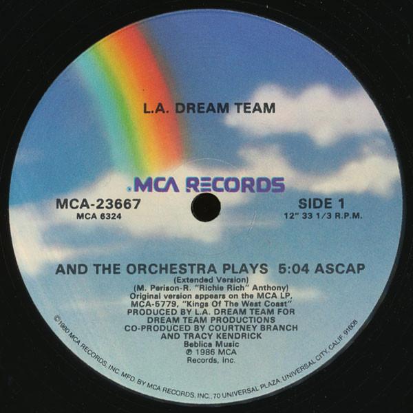 12inch Record L.A. DREAM TEAM - And The Orchestra Plays MCA23667 MCA Records 1986 US Rap & Hip-Hop/R&B Used
12inch Record L.A. DREAM TEAM - And The Orchestra Plays MCA23667 MCA Records 1986 US Rap & Hip-Hop/R&B Used