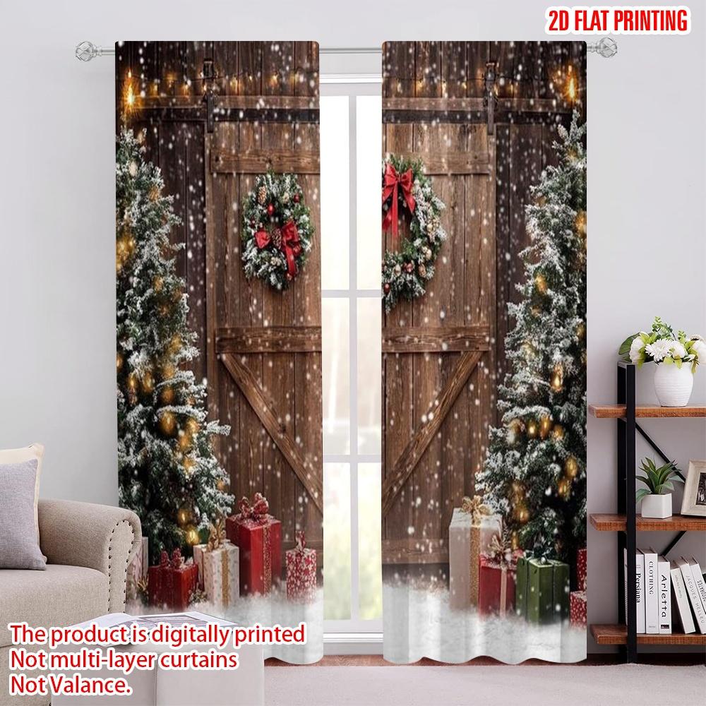 Set Of 2 Flat Printing Merry Christmas Curtains Winter Barn Door Tree Snow Scene Polyester Curtain Machine Washable W100*H70(CM)-Grommet top&1PCS
Set Of 2 Flat Printing Merry Christmas Curtains Winter Barn Door Tree Snow Scene Polyester Curtain Machine Washable W100*H70(CM)-Grommet top&1PCS