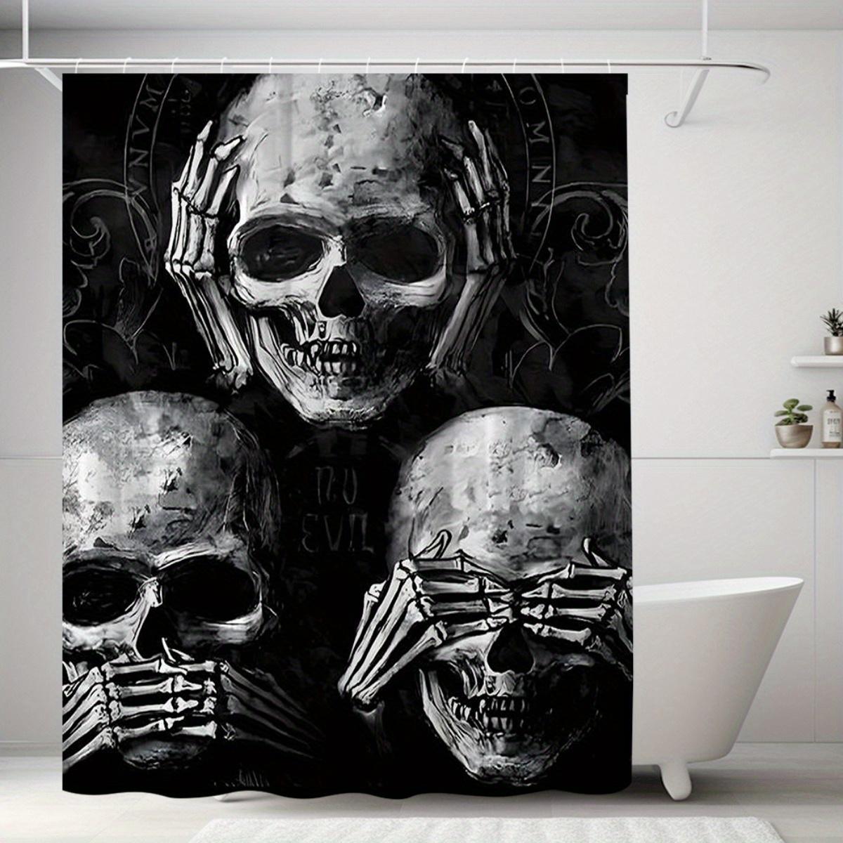 1pc Gothic Skull & Hand Design Shower Curtain - Extra Wide Polyester Bathroom Decor with Digital Print, Machine Washable, Blac 90x180cm
1pc Gothic Skull & Hand Design Shower Curtain - Extra Wide Polyester Bathroom Decor with Digital Print, Machine Washable, Blac 90x180cm