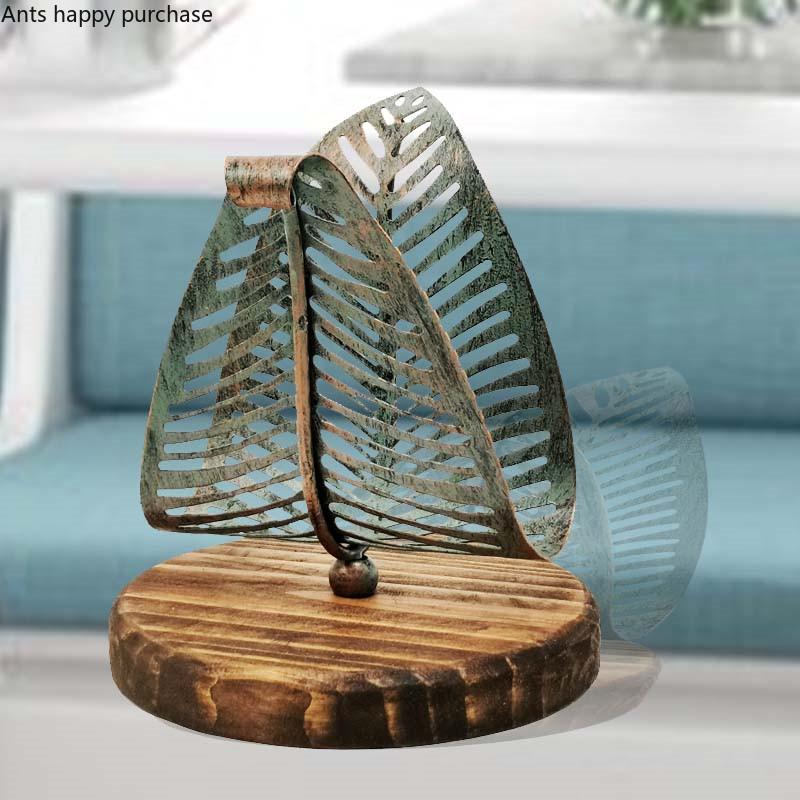 Solid Wood Base Wrought Iron Leaf Tissue Holder Desktop Vertical Napkin Holder Paper Towel Storage Seat Paper Holders Tissue Box
Solid Wood Base Wrought Iron Leaf Tissue Holder Desktop Vertical Napkin Holder Paper Towel Storage Seat Paper Holders Tissue Box