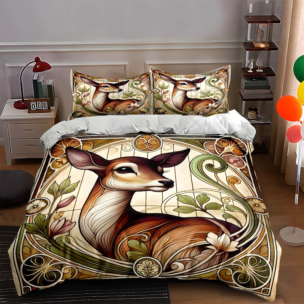 Deer floral art. Bedding Duvet cover sets Duvet covers Pillowcases gifts (1 * Duvet Cover 2 * Pillowcases, without duvet insert) 135x200cm
Deer floral art. Bedding Duvet cover sets Duvet covers Pillowcases gifts (1 * Duvet Cover 2 * Pillowcases, without duvet insert) 135x200cm