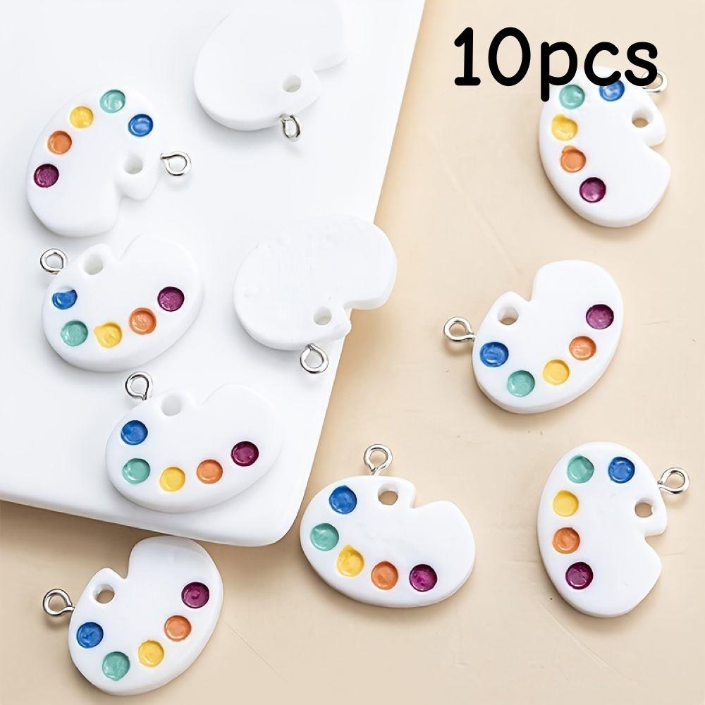 10 pieces of resin color palette ornaments for jewelry production - colorful painted board design, metal rings, perfect for earr 10pcs
10 pieces of resin color palette ornaments for jewelry production - colorful painted board design, metal rings, perfect for earr 10pcs