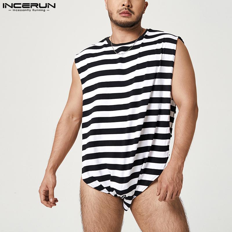 INCERUN Лето Мужские полосатые короткие комбинезоны Slim Fit Нижнее белье без рукавов
INCERUN Лето Мужские полосатые короткие комбинезоны Slim Fit Нижнее белье без рукавов