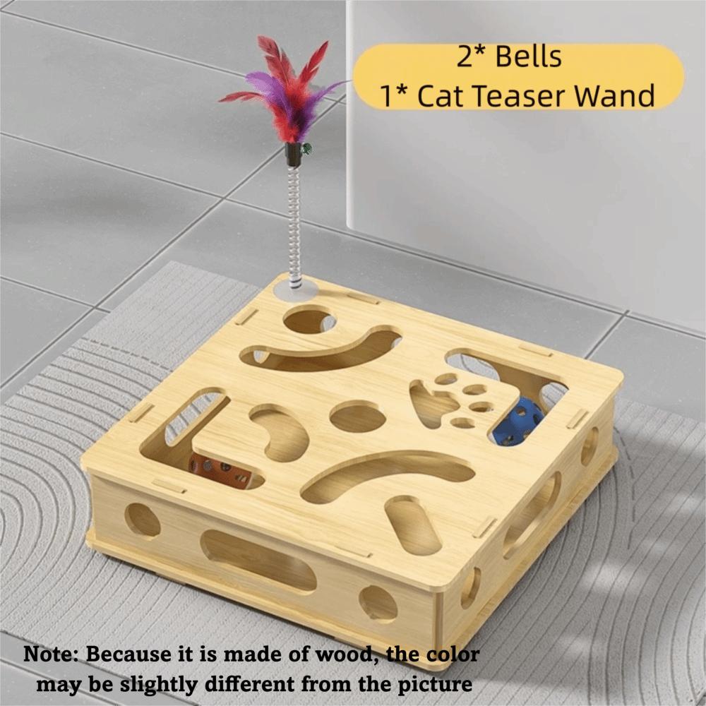 Wooden Cat Puzzle Game Box with Bell Cat Exercise Toy Cat Scratching Posts Cat Entertaining Itself Upgraded Style
Wooden Cat Puzzle Game Box with Bell Cat Exercise Toy Cat Scratching Posts Cat Entertaining Itself Upgraded Style