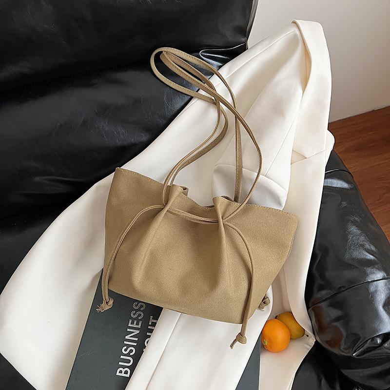 Ретро сумка-тоут женская большой вместимости новая простая и универсальная на плечо сумка-мессенджер сумка для занятий для студентки зелёный