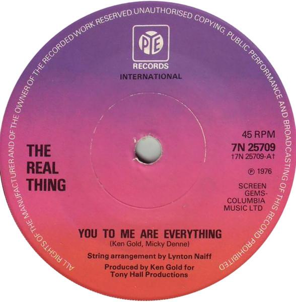 7inch Record REAL THING You To Me Are Everything 7N25709 Pye Internation 1976 UK SoulFunk Used
7inch Record REAL THING You To Me Are Everything 7N25709 Pye Internation 1976 UK SoulFunk Used
