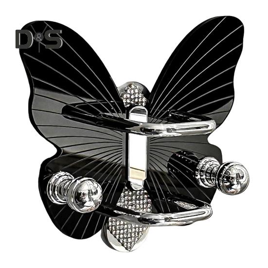 Настенный держатель для расчесок с крючком, прочный, выдерживающий нагрузку, самоклеящийся, простая установка, в форме бабочки, стеллаж для хранения в ванной комнате A