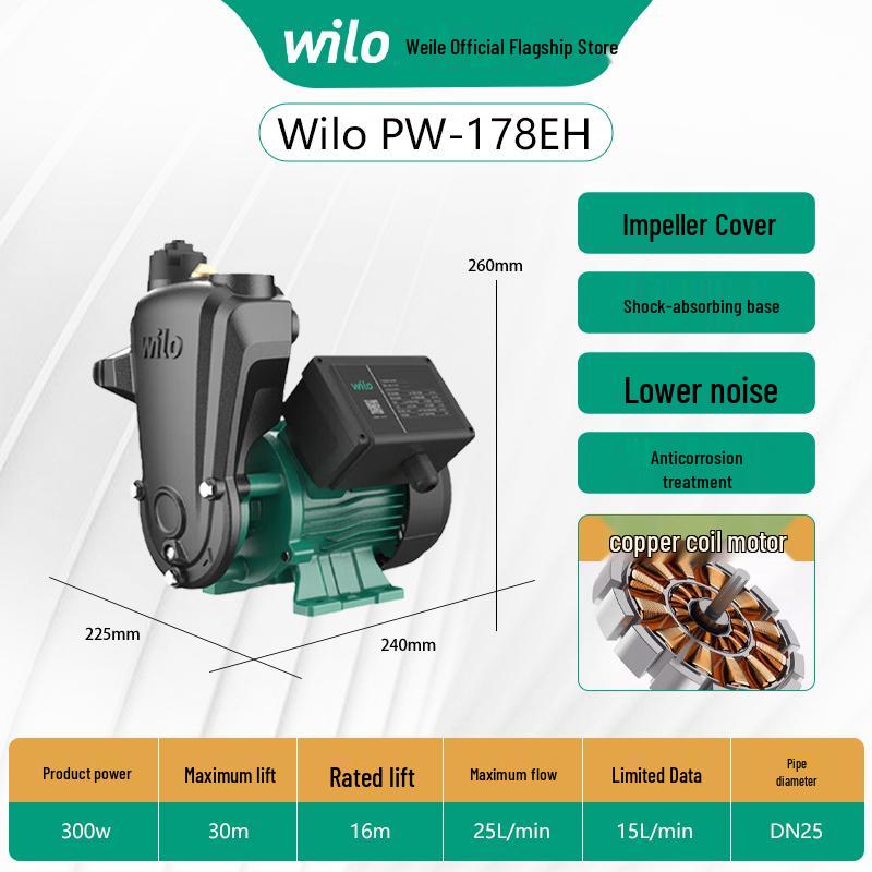 Germany Wilo Self-Priming Automatic Household Water Booster Pump
Germany Wilo Self-Priming Automatic Household Water Booster Pump