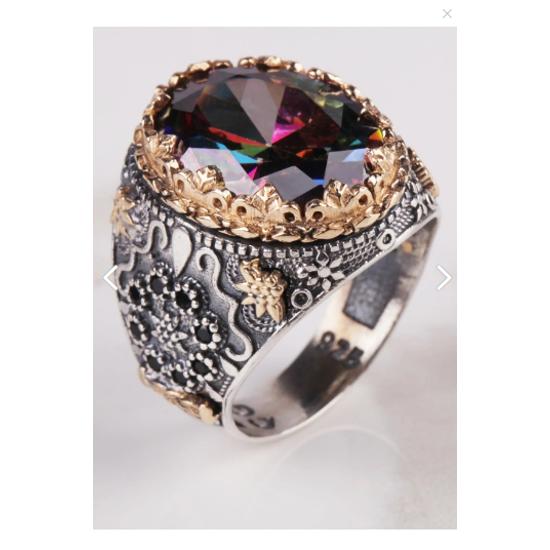 Мужское кольцо из стерлингового серебра 925 пробы с мистическим топазом
Мужское кольцо из стерлингового серебра 925 пробы с мистическим топазом