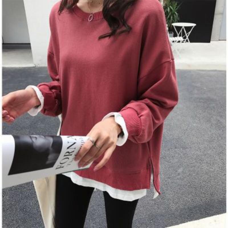 Loose Versatile Korean Style Patchwork Fake Two Piece Spring Autumn Lightweight Fashionable Casual Sweatshirt For Women OneSize червоний
Loose Versatile Korean Style Patchwork Fake Two Piece Spring Autumn Lightweight Fashionable Casual Sweatshirt For Women OneSize червоний