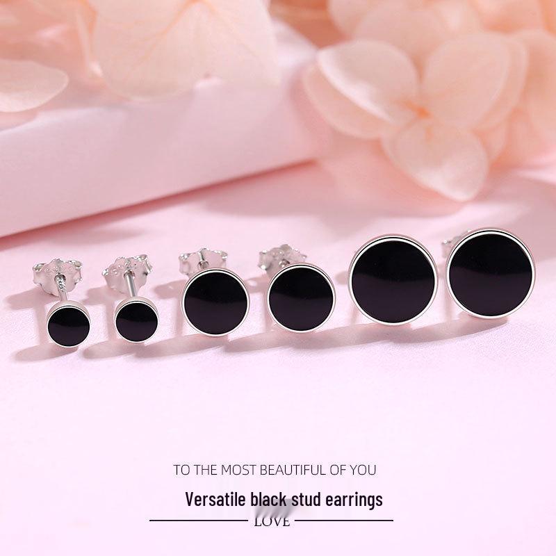 Unisex Geometric Black Epoxy Round Stud Earrings - Minimalist Sterling Silver Piercing Jewelry E115 Stud Earrings (4mm)
Unisex Geometric Black Epoxy Round Stud Earrings - Minimalist Sterling Silver Piercing Jewelry E115 Stud Earrings (4mm)
