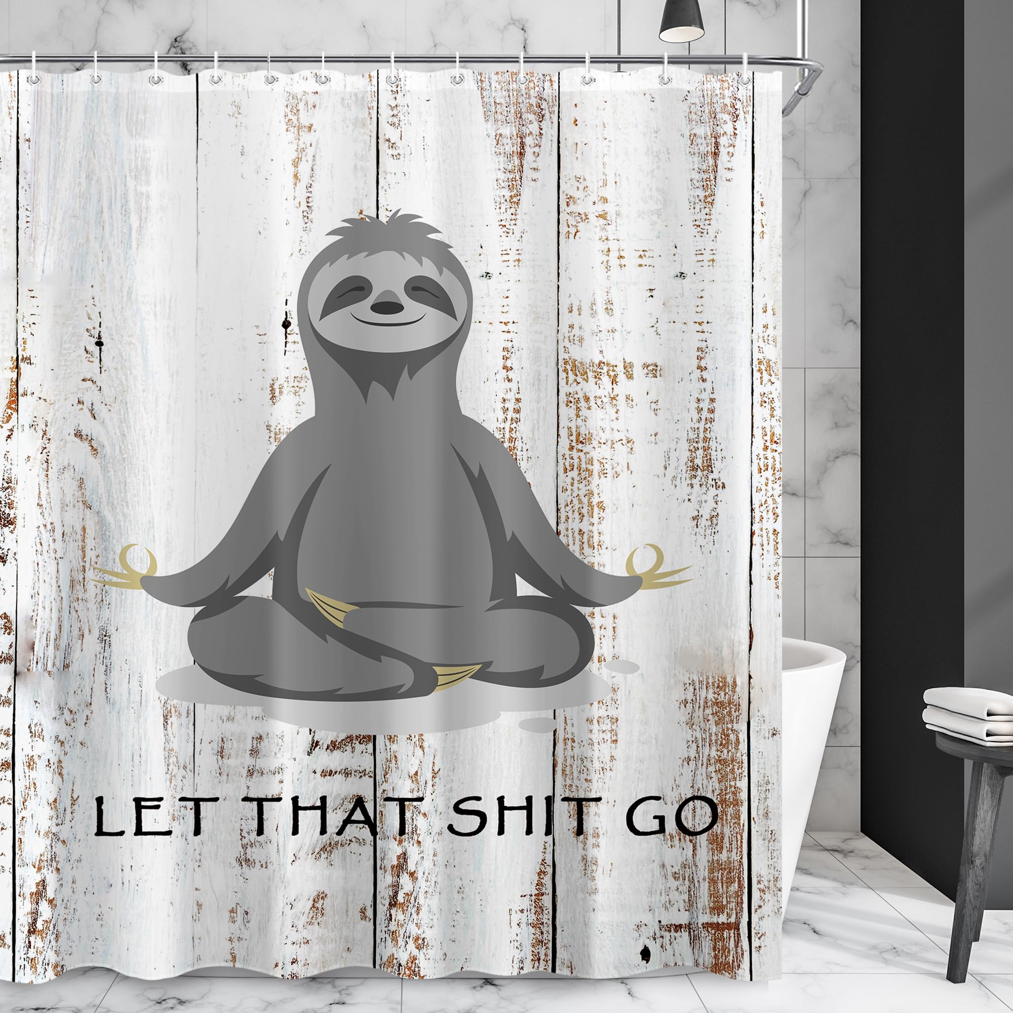 Funny Cute Yoga Sloth Printed Shower Curtain Animal Inspirational Quotes For Bathroom Decor W60H190(CM)-1 Pcs
Funny Cute Yoga Sloth Printed Shower Curtain Animal Inspirational Quotes For Bathroom Decor W60H190(CM)-1 Pcs