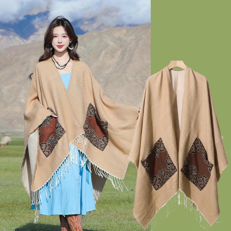 Плащ с карманами, шаль вязаная, фототур, теплая шаль с бахромой для женщин 130*150CM
Плащ с карманами, шаль вязаная, фототур, теплая шаль с бахромой для женщин 130*150CM