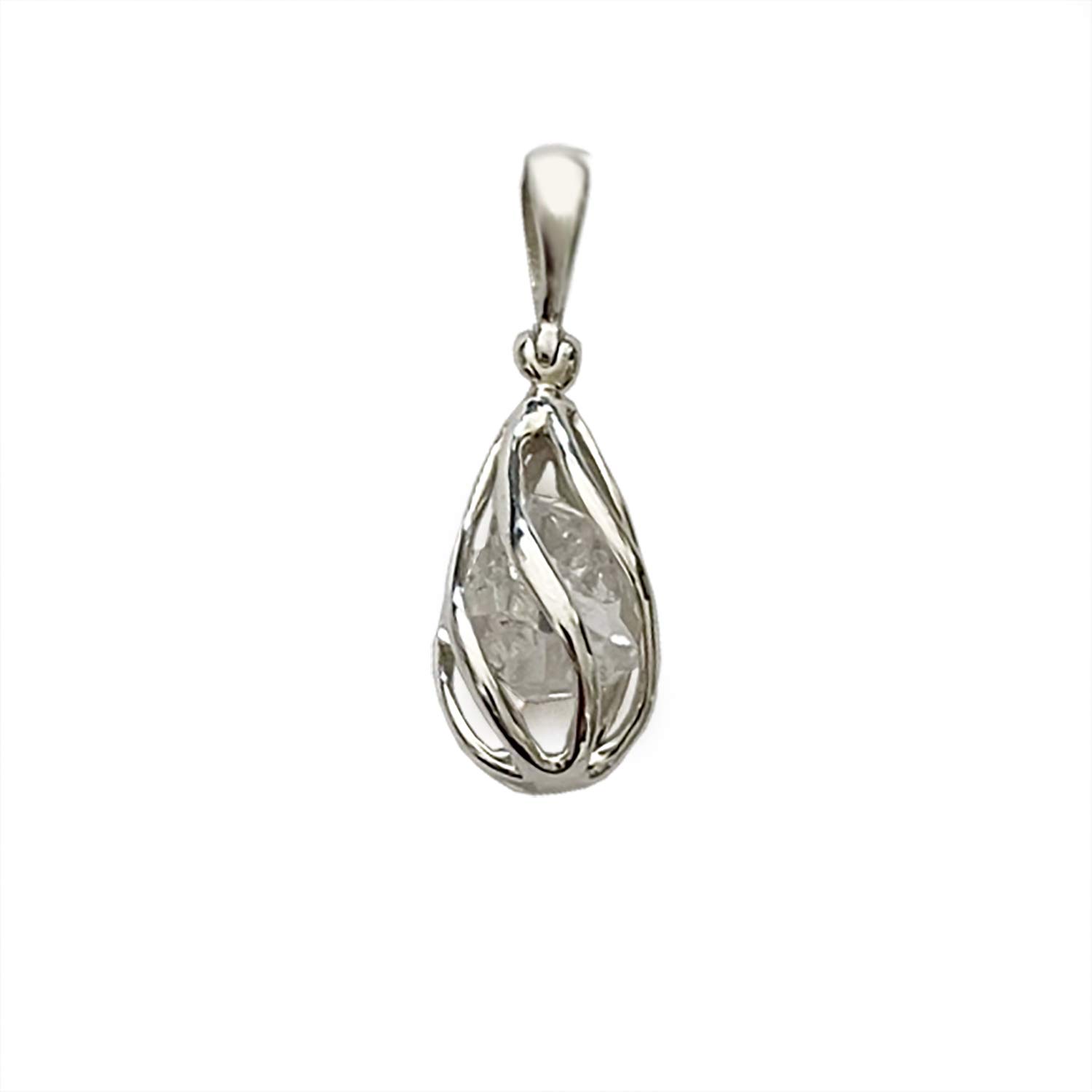 Starborn Natural Herkimer crystal pendant in a spiral basket Sterling silver S size / (925 silver) /
Starborn Natural Herkimer crystal pendant in a spiral basket Sterling silver S size / (925 silver) /
