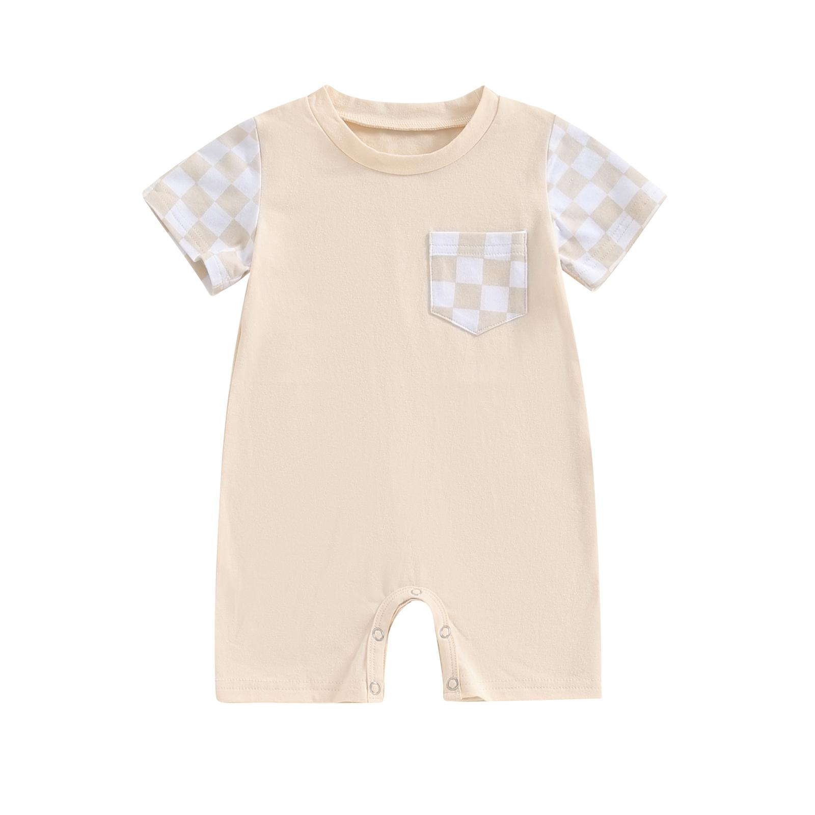 Детский летний комбинезон с клетчатым принтом в стиле пэчворк с короткими рукавами для новорожденных мальчиков и девочек, милая одежда 3-6 Months бежевый
Детский летний комбинезон с клетчатым принтом в стиле пэчворк с короткими рукавами для новорожденных мальчиков и девочек, милая одежда 3-6 Months бежевый