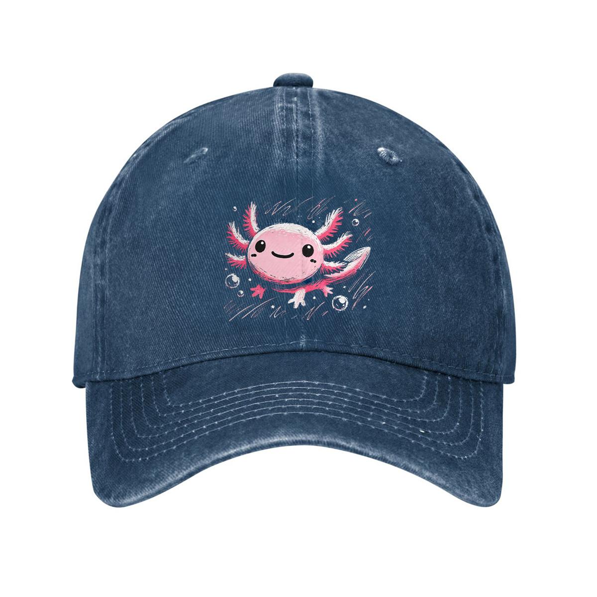 Cute Axolotl Print Baseball Cap Adjustable Cotton Dad Hat Unisex Casual Cartoon Salamander Design Outdoor Snapback One Size
Cute Axolotl Print Baseball Cap Adjustable Cotton Dad Hat Unisex Casual Cartoon Salamander Design Outdoor Snapback One Size