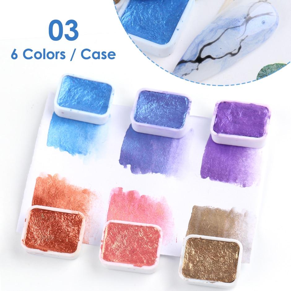 6 цветов/набор, мерцающий металлик, пигмент для дизайна ногтей, акварель, твердые краски, набор, декор для дизайна ногтей
6 цветов/набор, мерцающий металлик, пигмент для дизайна ногтей, акварель, твердые краски, набор, декор для дизайна ногтей