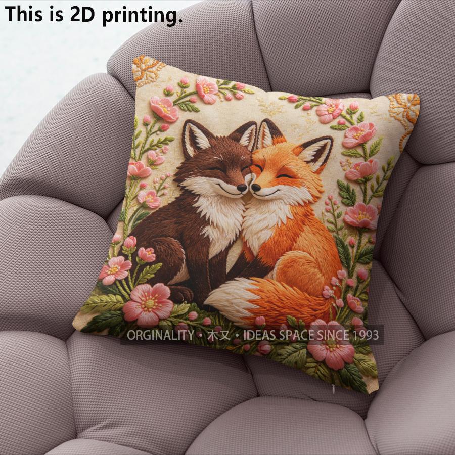 Romantic Floral Fox Couple Throw Pillow Covers Pattern Cushion Cover Suitable for Sofa Bedroom Car Pillow Cover 40x40cm
Romantic Floral Fox Couple Throw Pillow Covers Pattern Cushion Cover Suitable for Sofa Bedroom Car Pillow Cover 40x40cm