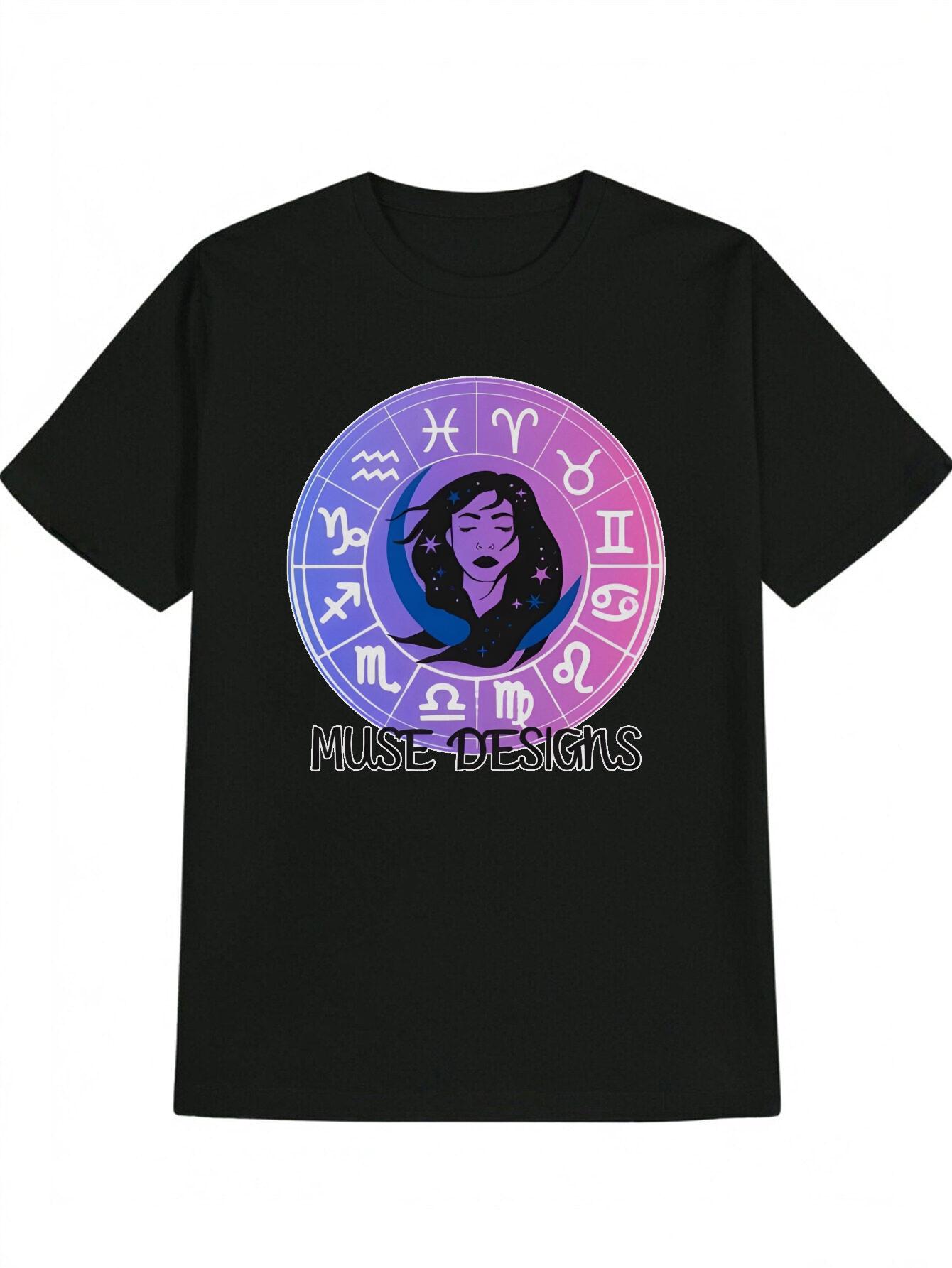 Casual Graphic T-shirt with Gemini Zodiac Design - Purple & Pink Astrology Print Round Neck Summer Tee XXXL
Casual Graphic T-shirt with Gemini Zodiac Design - Purple & Pink Astrology Print Round Neck Summer Tee XXXL