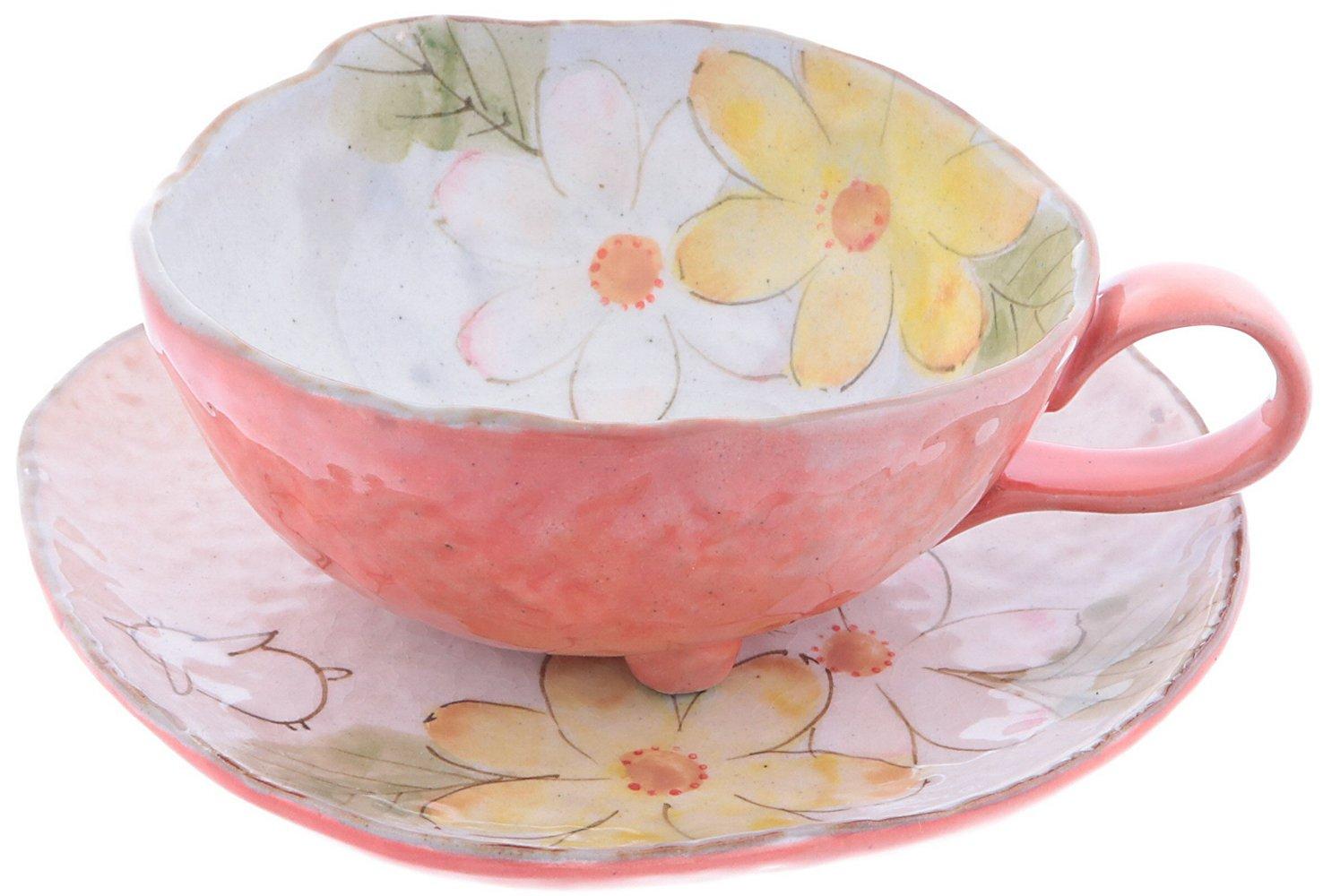 Maitokan Coffee Cup and Plate, Flower and Rabbit Design, Red, 44685
Maitokan Coffee Cup and Plate, Flower and Rabbit Design, Red, 44685