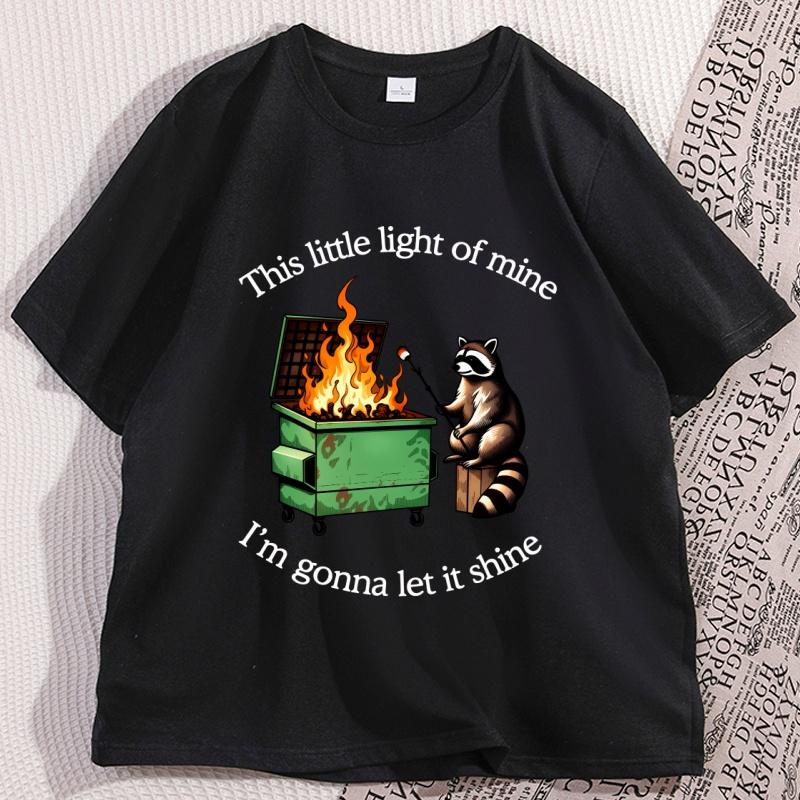 Funny Dumpster Fire Raccoon Tshirt Unisextal Health Tee Shirt Casual Cotton Short Sleeve T-shirt Streetwear Loose Women Clothes S
Funny Dumpster Fire Raccoon Tshirt Unisextal Health Tee Shirt Casual Cotton Short Sleeve T-shirt Streetwear Loose Women Clothes S