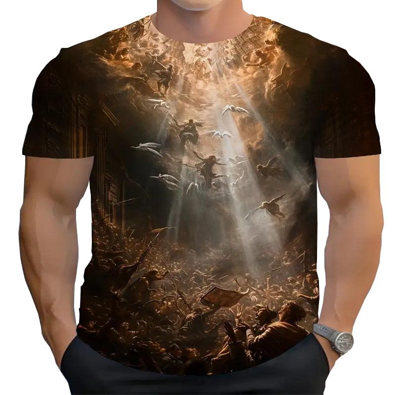 Мужская повседневная футболка с короткими рукавами и 3D-цифровым принтом в древнегреческом стиле, летний удобный топ из полиэфирного волокна с круглым вырезом 6XL
Мужская повседневная футболка с короткими рукавами и 3D-цифровым принтом в древнегреческом стиле, летний удобный топ из полиэфирного волокна с круглым вырезом 6XL