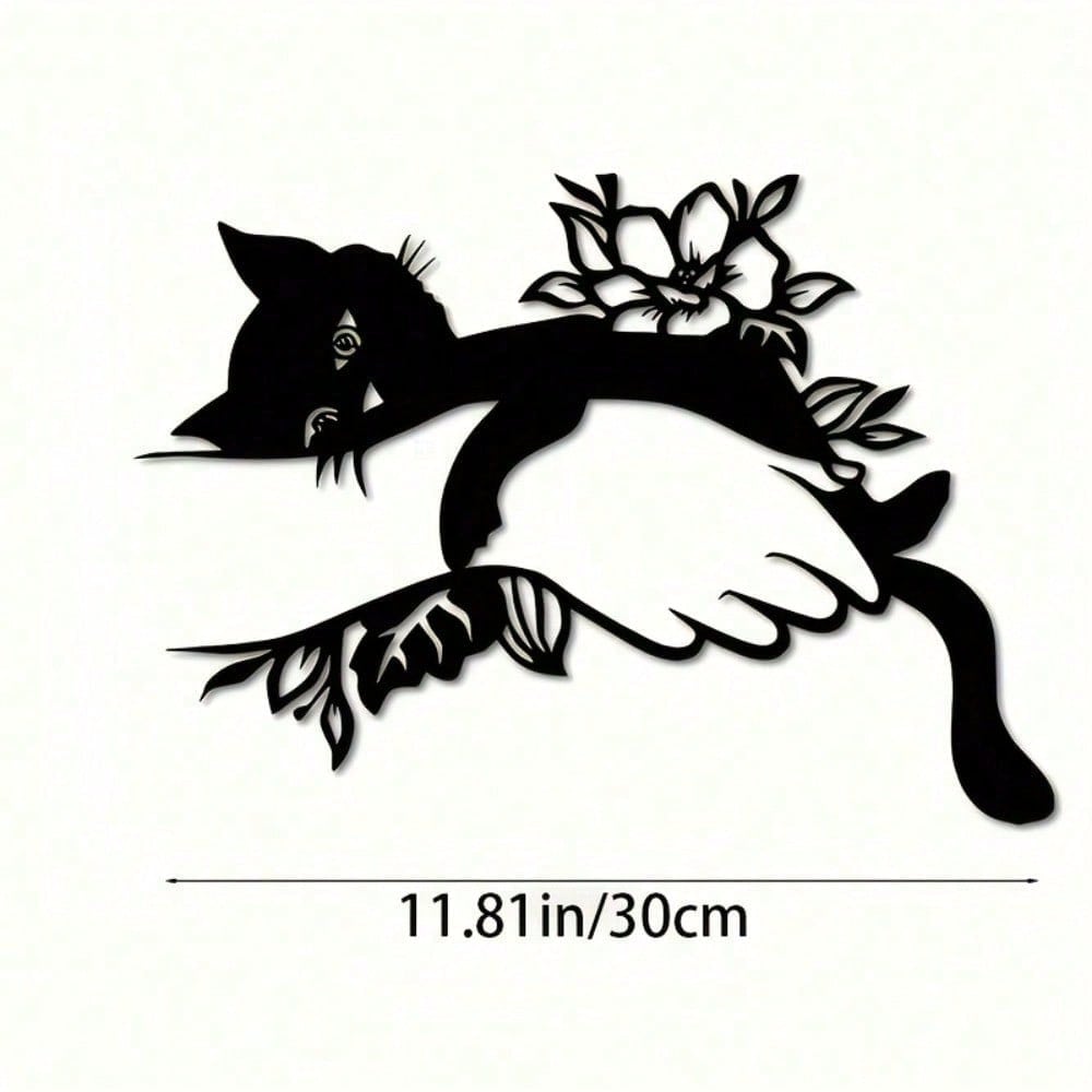 Art Deco Iron Wall Art with Cat and Floral Motif Indoor Outdoor Rust Proof Decor
Art Deco Iron Wall Art with Cat and Floral Motif Indoor Outdoor Rust Proof Decor