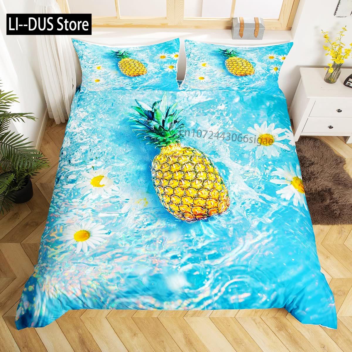 Pineapple Duvet Cover Set Tropical Theme Vintage Style Fruit Pattern Decor 3 Piece Bedding Set with 2 Pillow Shams Full Size EU Single(135*200cm)3pcs
Pineapple Duvet Cover Set Tropical Theme Vintage Style Fruit Pattern Decor 3 Piece Bedding Set with 2 Pillow Shams Full Size EU Single(135*200cm)3pcs