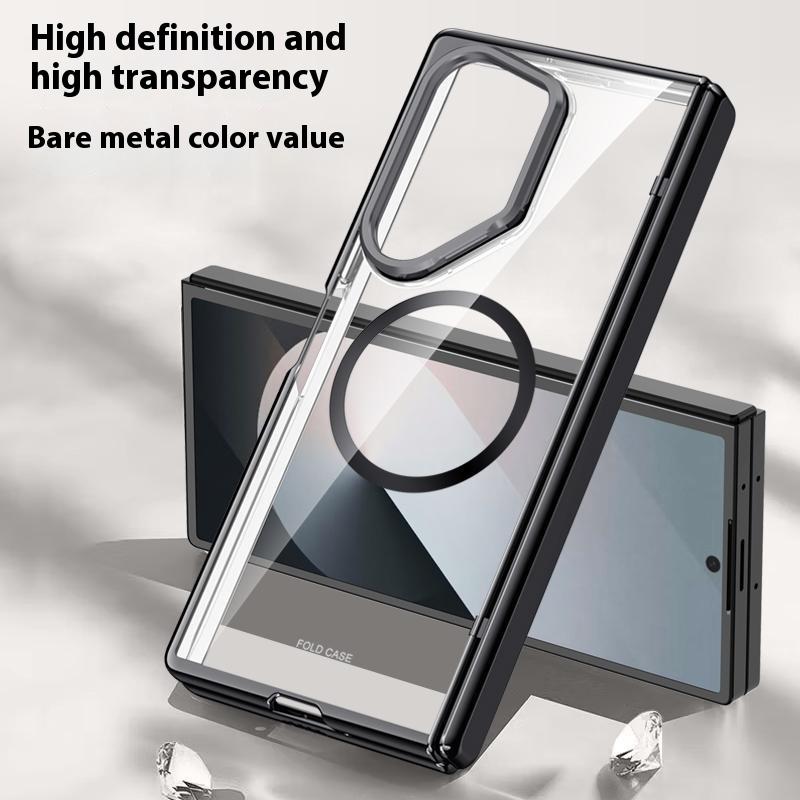 For Samsung Galaxy Z Fold6 5G Clear Case PC+Acrylic Kickstand Magnetic Phone Cover with Screen Film Black
For Samsung Galaxy Z Fold6 5G Clear Case PC+Acrylic Kickstand Magnetic Phone Cover with Screen Film Black