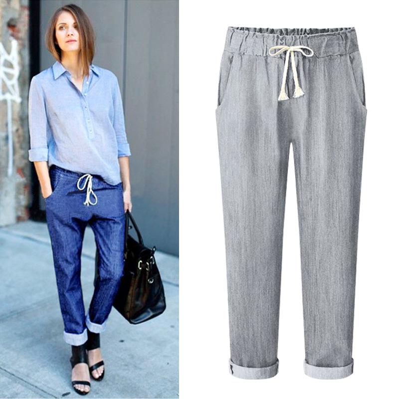New Elastic Waist Harlan Loose Large Size Women s Pants Thin and Thin Nine Points L чорний
New Elastic Waist Harlan Loose Large Size Women s Pants Thin and Thin Nine Points L чорний
