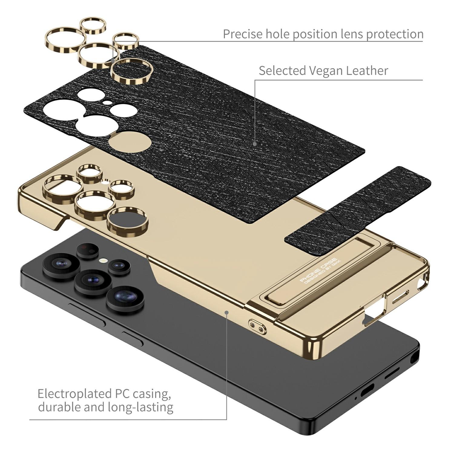 GKK For Samsung Galaxy S25 Ultra Case Electroplated PC+PU Phone Shell with Kickstand Black
GKK For Samsung Galaxy S25 Ultra Case Electroplated PC+PU Phone Shell with Kickstand Black