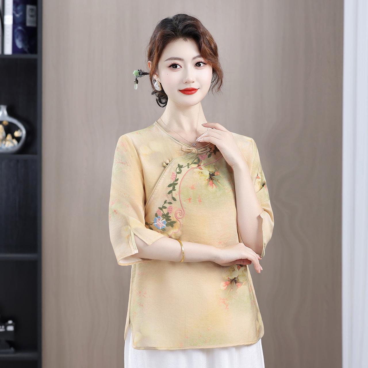Women s Summer Embroidered Ramie Shirt - Ethnic Zen Style Top XL (for 90-105 lbs)
Women s Summer Embroidered Ramie Shirt - Ethnic Zen Style Top XL (for 90-105 lbs)