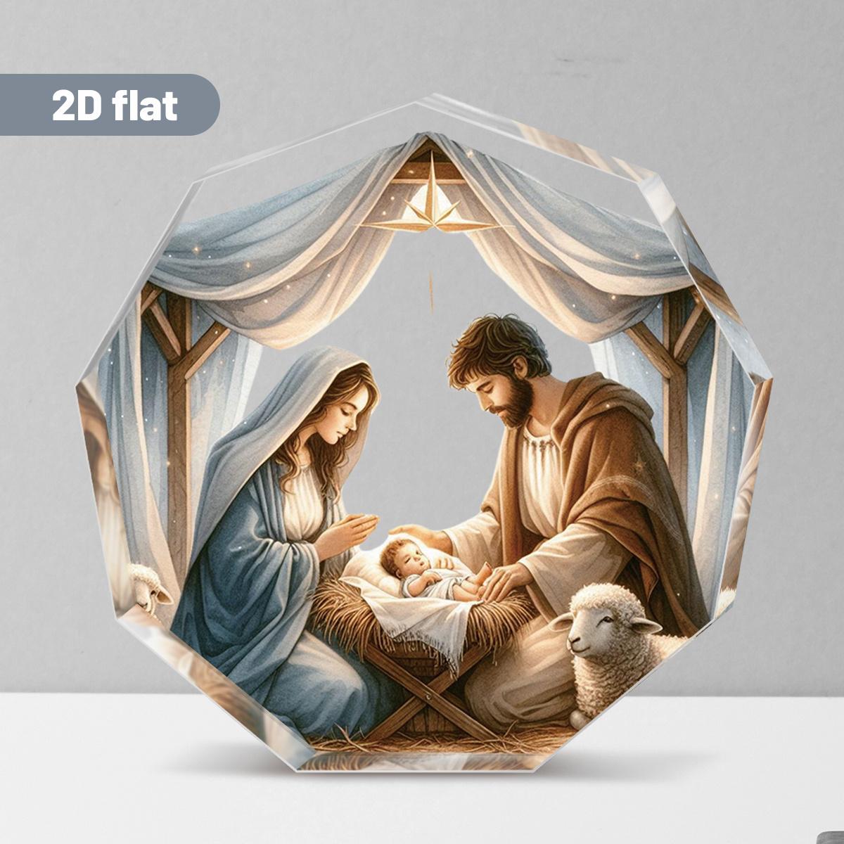 Nine-Sided Acrylic Nativity Scene Ornament - Vintage Christmas Tabletop Decor with Mary & Angel, Stable Manger Figurine Replica, Pastor S Day Gift 8.6*9cm
Nine-Sided Acrylic Nativity Scene Ornament - Vintage Christmas Tabletop Decor with Mary & Angel, Stable Manger Figurine Replica, Pastor S Day Gift 8.6*9cm