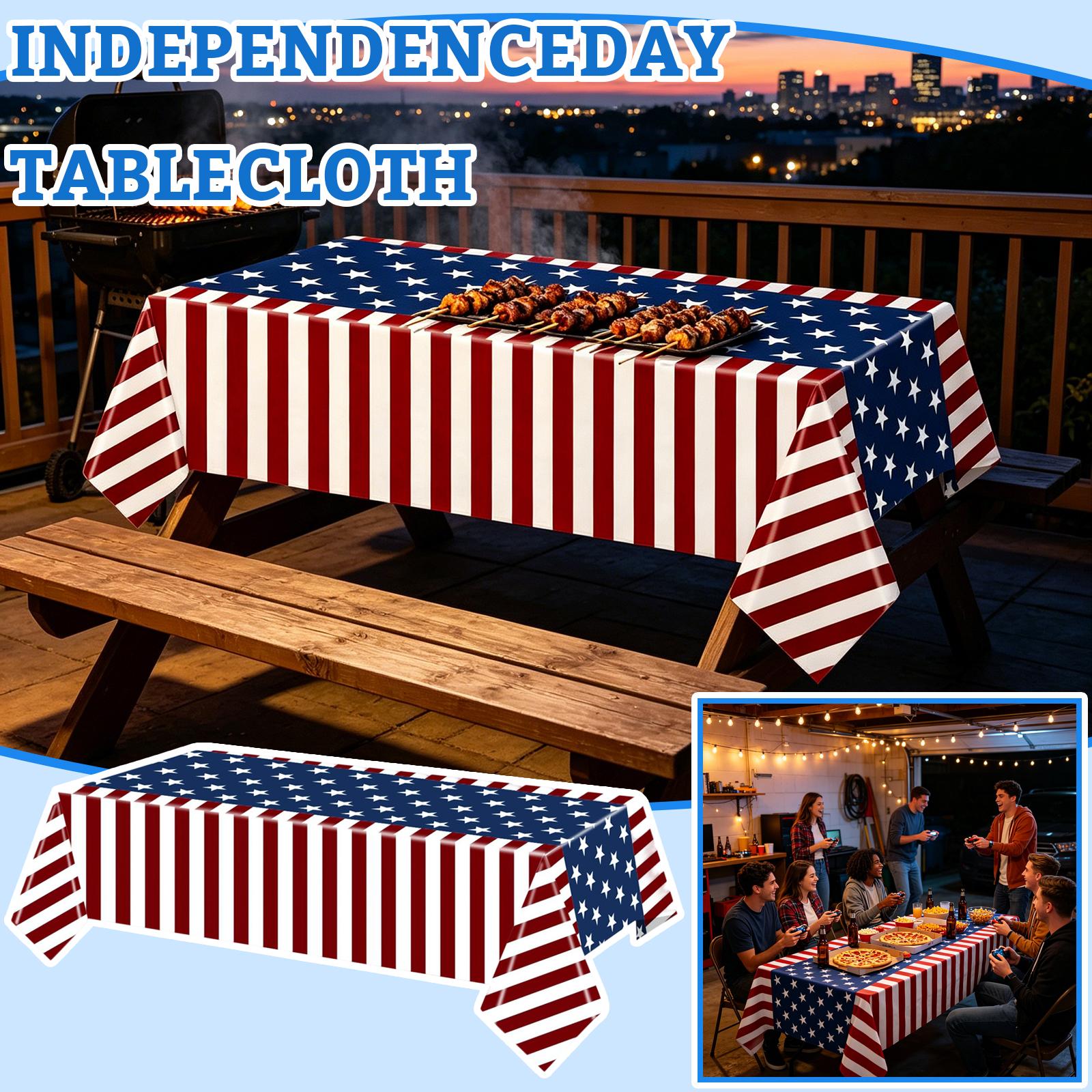 Disposable Tablecloth Plastic Table Cover Rectangular Table Cloth with Stars and Stripes Print for Indoor Outdoor Events Parties Picnics BBQs One Size
Disposable Tablecloth Plastic Table Cover Rectangular Table Cloth with Stars and Stripes Print for Indoor Outdoor Events Parties Picnics BBQs One Size
