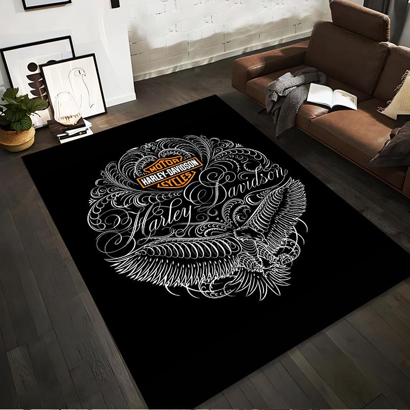 Black Carpet with Harley Davidson Logo and Eagle Graphic Design Suitable for use as an anti-slip for living room bedroom sofas 40x60cm( 15x23in )
Black Carpet with Harley Davidson Logo and Eagle Graphic Design Suitable for use as an anti-slip for living room bedroom sofas 40x60cm( 15x23in )