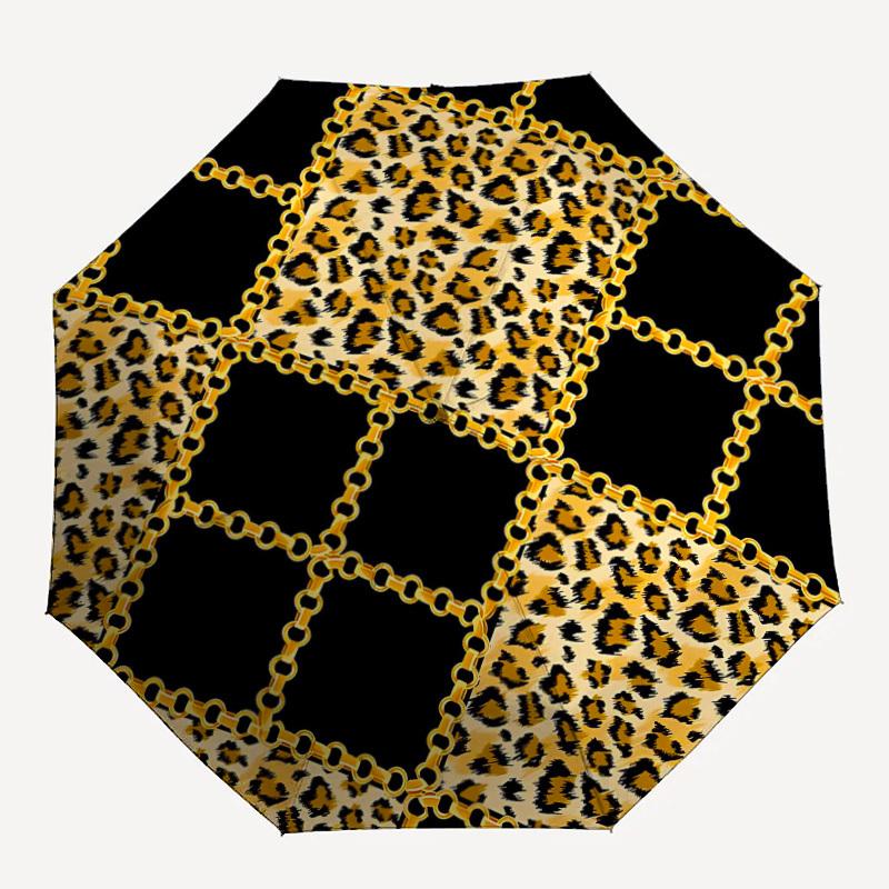 1pc Leopard Print Chain Grid Automatic Folding Umbrella, 8-Rib Durable Iron Frame, Compact Travel Umbrella for Women & Men 051
1pc Leopard Print Chain Grid Automatic Folding Umbrella, 8-Rib Durable Iron Frame, Compact Travel Umbrella for Women & Men 051