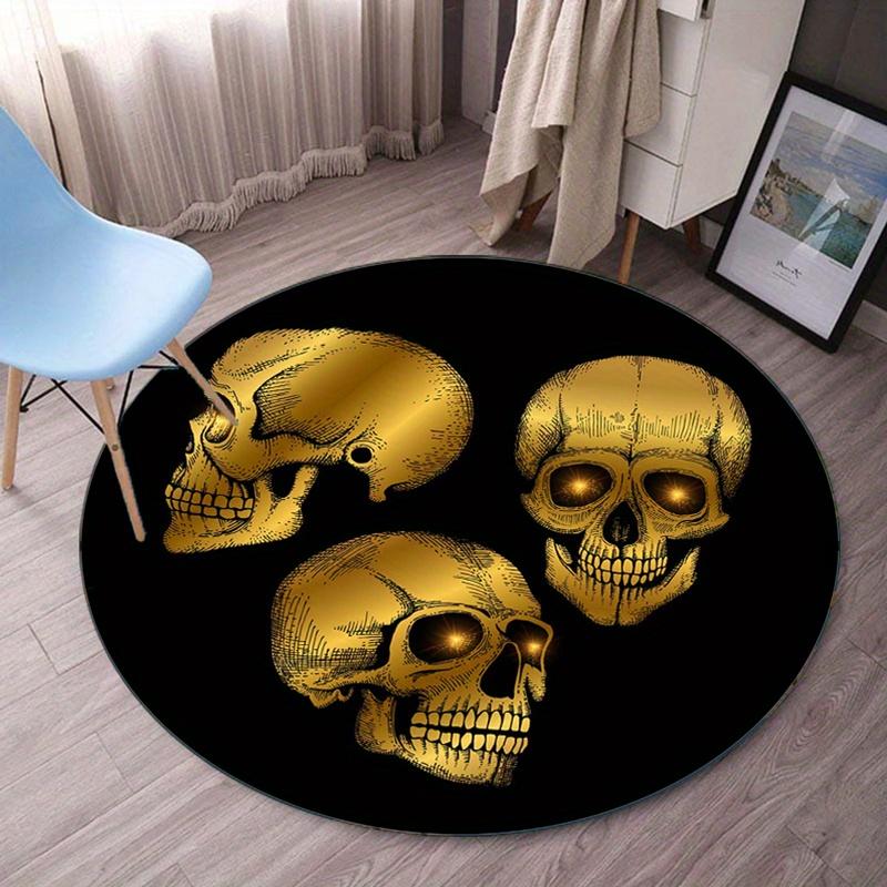 Gold skull trio black round rug crystal velvet gothic horror decor bedroom floor mat dark aesthetic vintage style carpet 60cm x 60cm
Gold skull trio black round rug crystal velvet gothic horror decor bedroom floor mat dark aesthetic vintage style carpet 60cm x 60cm