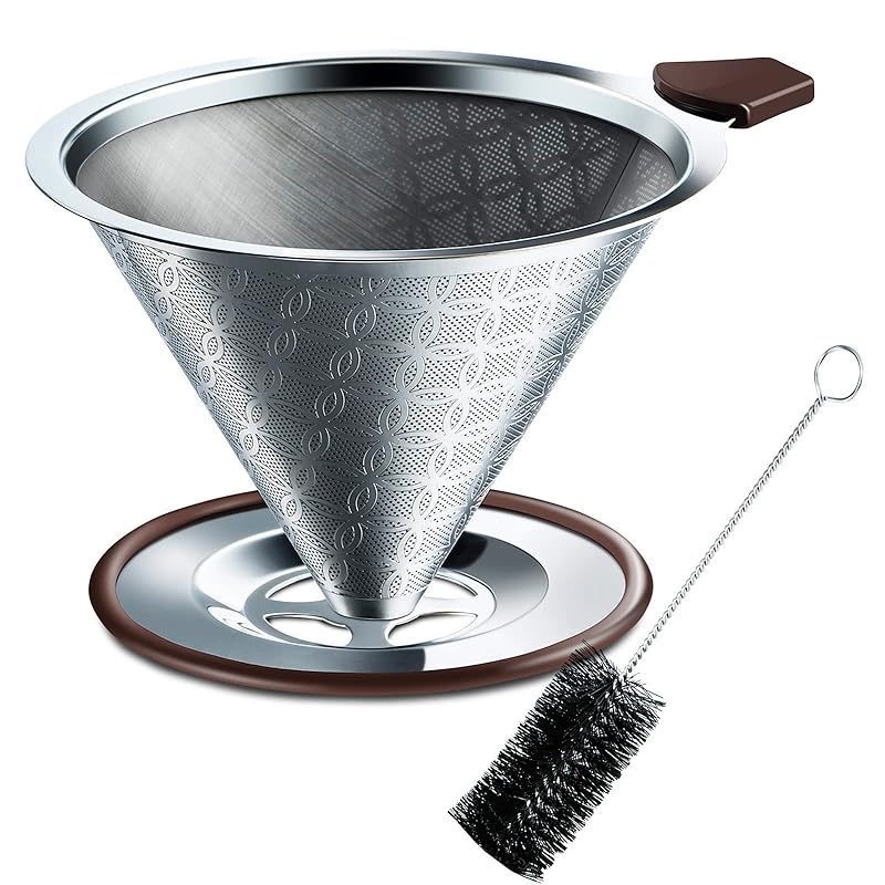 SRIWATANA coffee dripper stainless steel filter 2 layer mesh Integrated type Comes with cleaning brush for 4 cups
SRIWATANA coffee dripper stainless steel filter 2 layer mesh Integrated type Comes with cleaning brush for 4 cups