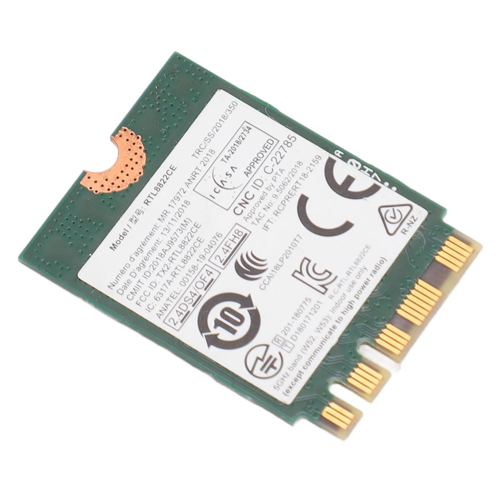 RTL8822CE FRU NGFF Wireless Network Card 2.4GHZ 5GHZ Dual Band 867Mbps NGFF Bluetooth 5.0 Adapter
RTL8822CE FRU NGFF Wireless Network Card 2.4GHZ 5GHZ Dual Band 867Mbps NGFF Bluetooth 5.0 Adapter