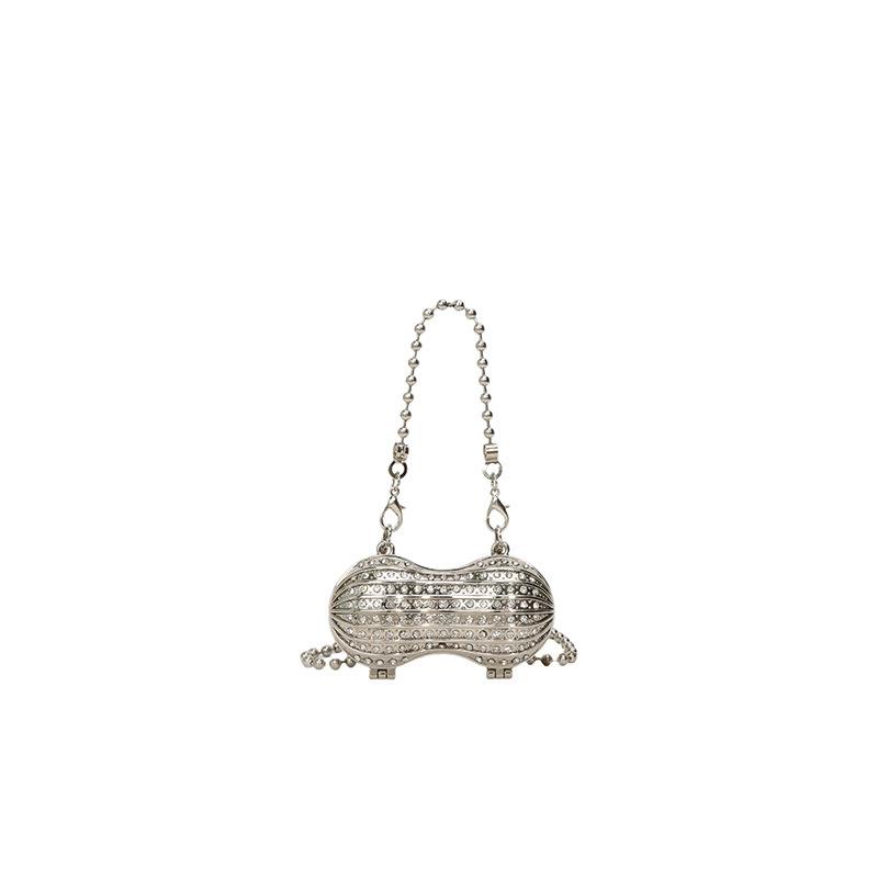 Fashion Mini Metal Peanut Crossbody Bag Women s Single Shoulder Chain Bag Trendy Personality European American Style Evening Bag
Fashion Mini Metal Peanut Crossbody Bag Women s Single Shoulder Chain Bag Trendy Personality European American Style Evening Bag