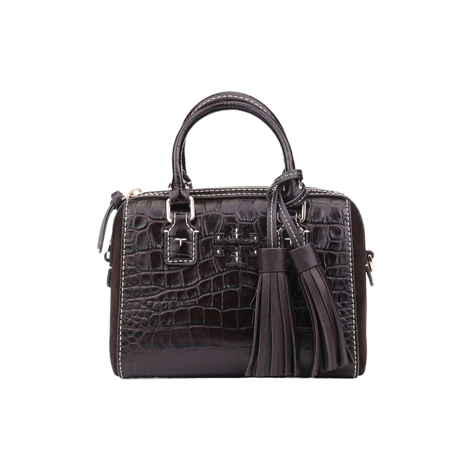 Tory Burch Thea Double T Logo Tassel Crocodile Pattern Leather Boston Bag Women handbags Brown 141112-237 Basic Set (Bag+Dust Bag)
Tory Burch Thea Double T Logo Tassel Crocodile Pattern Leather Boston Bag Women handbags Brown 141112-237 Basic Set (Bag+Dust Bag)