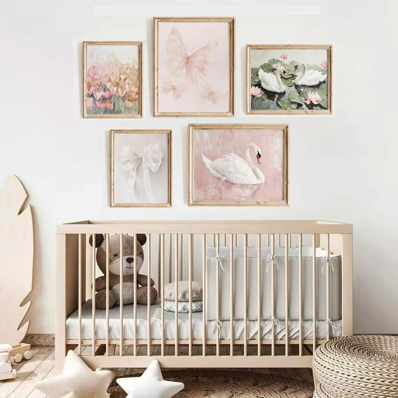 Vintage White Swan Bow Canvas Painting Pink Floral Butterfly Print Posters for Girls Bedroom Nursery Wall Art Home Decoration 21cm×30cm NoFrame
Vintage White Swan Bow Canvas Painting Pink Floral Butterfly Print Posters for Girls Bedroom Nursery Wall Art Home Decoration 21cm×30cm NoFrame