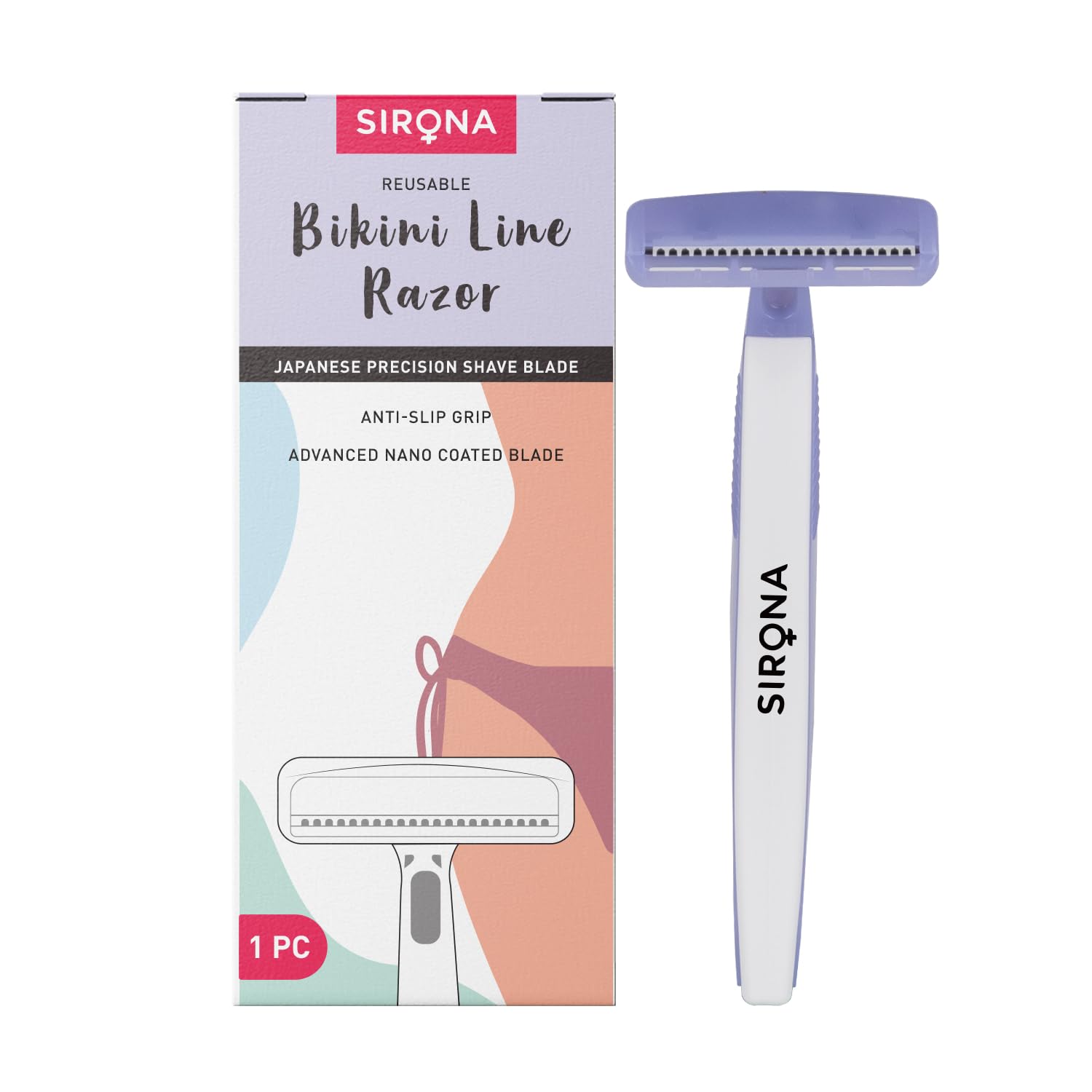 Sirona Bikini Razor for Women (Pack of 1)| Japanese Precision Shave, Nono-Blade Technology | For Irritation Free Shaving for Bikini Line | Chromi
Sirona Bikini Razor for Women (Pack of 1)| Japanese Precision Shave, Nono-Blade Technology | For Irritation Free Shaving for Bikini Line | Chromi