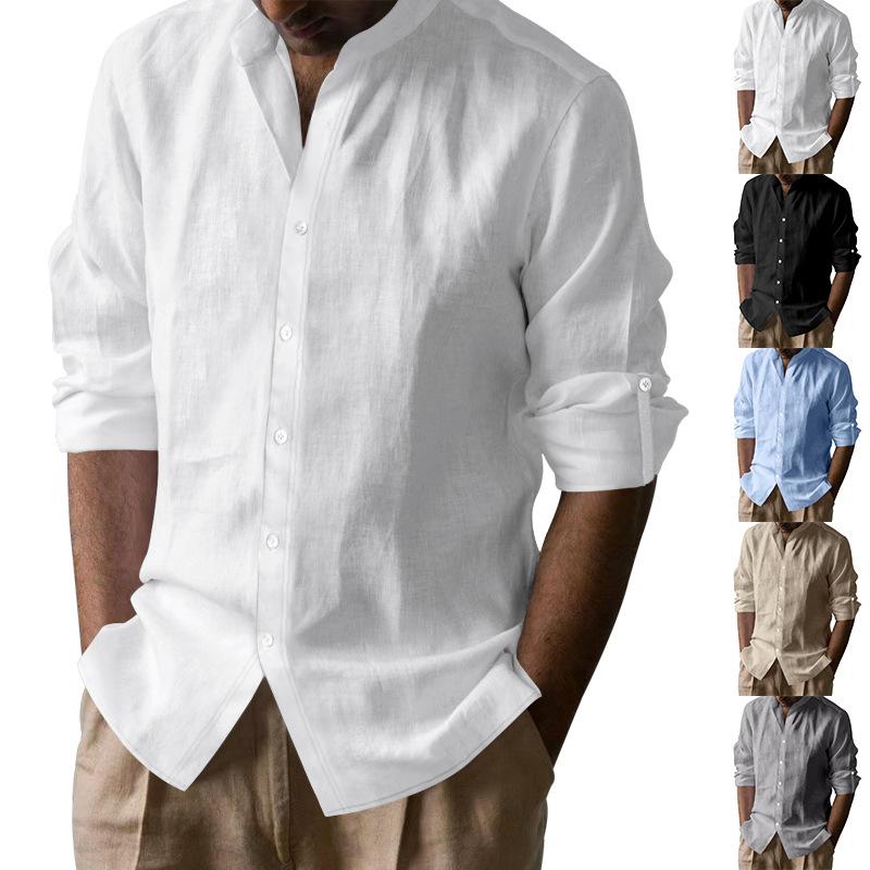 American cross-border men s Hawaiian cotton and linen stand-up collar breathable Henry collar casual long-sleeved shirt XXXL світло-синій колір
American cross-border men s Hawaiian cotton and linen stand-up collar breathable Henry collar casual long-sleeved shirt XXXL світло-синій колір