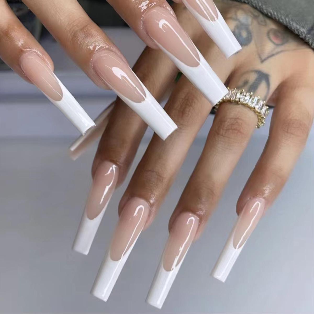 24-Piece Box of Extra Long White French Ballerina Nails - Stylish, Simple, and Elegant False Nails
24-Piece Box of Extra Long White French Ballerina Nails - Stylish, Simple, and Elegant False Nails