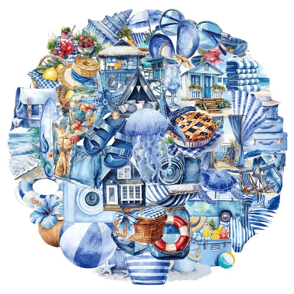 50 Summer Beach Blue PET Transparent Stickers for Water Bottles, Phone Cases, and Computers, 50 Sheets/Set. None
50 Summer Beach Blue PET Transparent Stickers for Water Bottles, Phone Cases, and Computers, 50 Sheets/Set. None