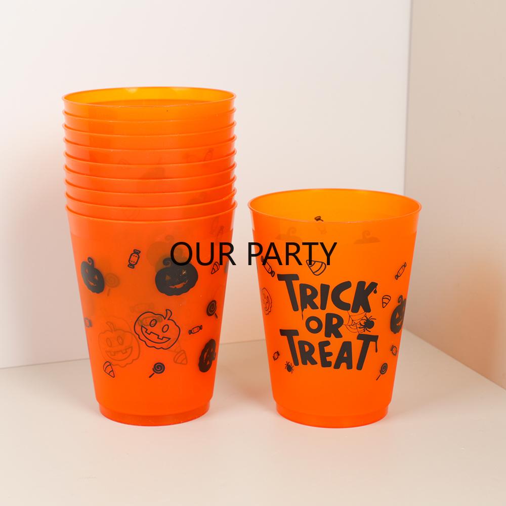 10Pcs Halloween Theme 450ml Plastic Cups Trick or Treat Ghost Skull Pumpkin Juice Wine Drinking for Halloween Party Decoration
10Pcs Halloween Theme 450ml Plastic Cups Trick or Treat Ghost Skull Pumpkin Juice Wine Drinking for Halloween Party Decoration