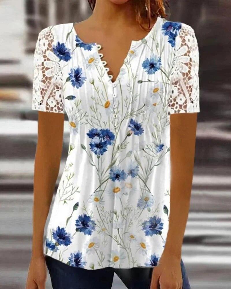 2026 Short Sleeve Women Printed Lace Blouse Buttons Fashion Hollow Out Crochet Shirts Ladies Pleated Tops Blusas Mujer 30666 5XL ультра колір
2026 Short Sleeve Women Printed Lace Blouse Buttons Fashion Hollow Out Crochet Shirts Ladies Pleated Tops Blusas Mujer 30666 5XL ультра колір